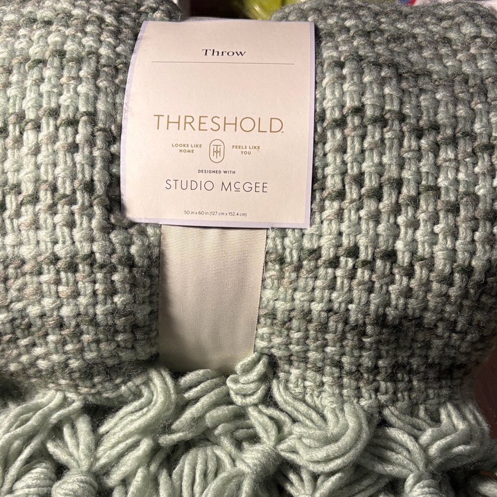 Threshold Studio McGee Textured Green Throw